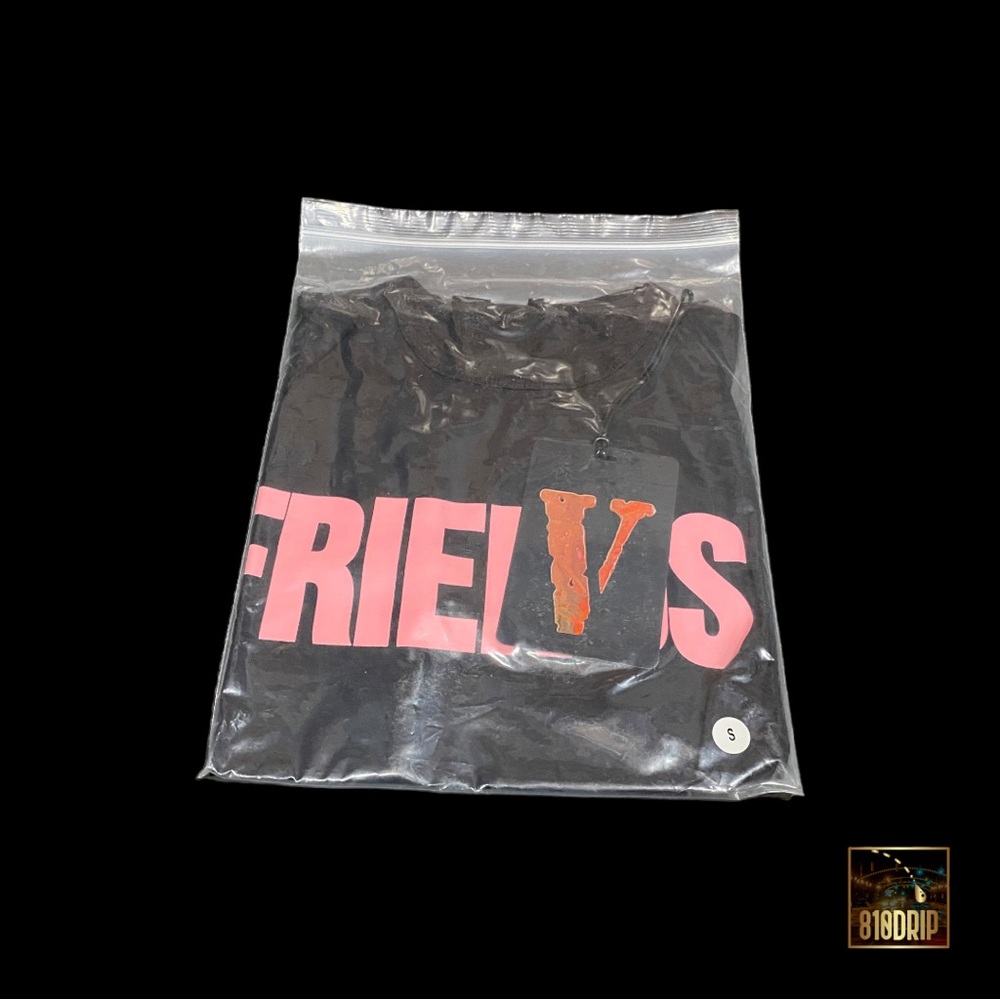 Vlone Pink Friends Tee Black (S) Authentic With Certilogo Tags - Picture 3 of 6